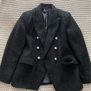 Zara tweed blazer (sparkle) black